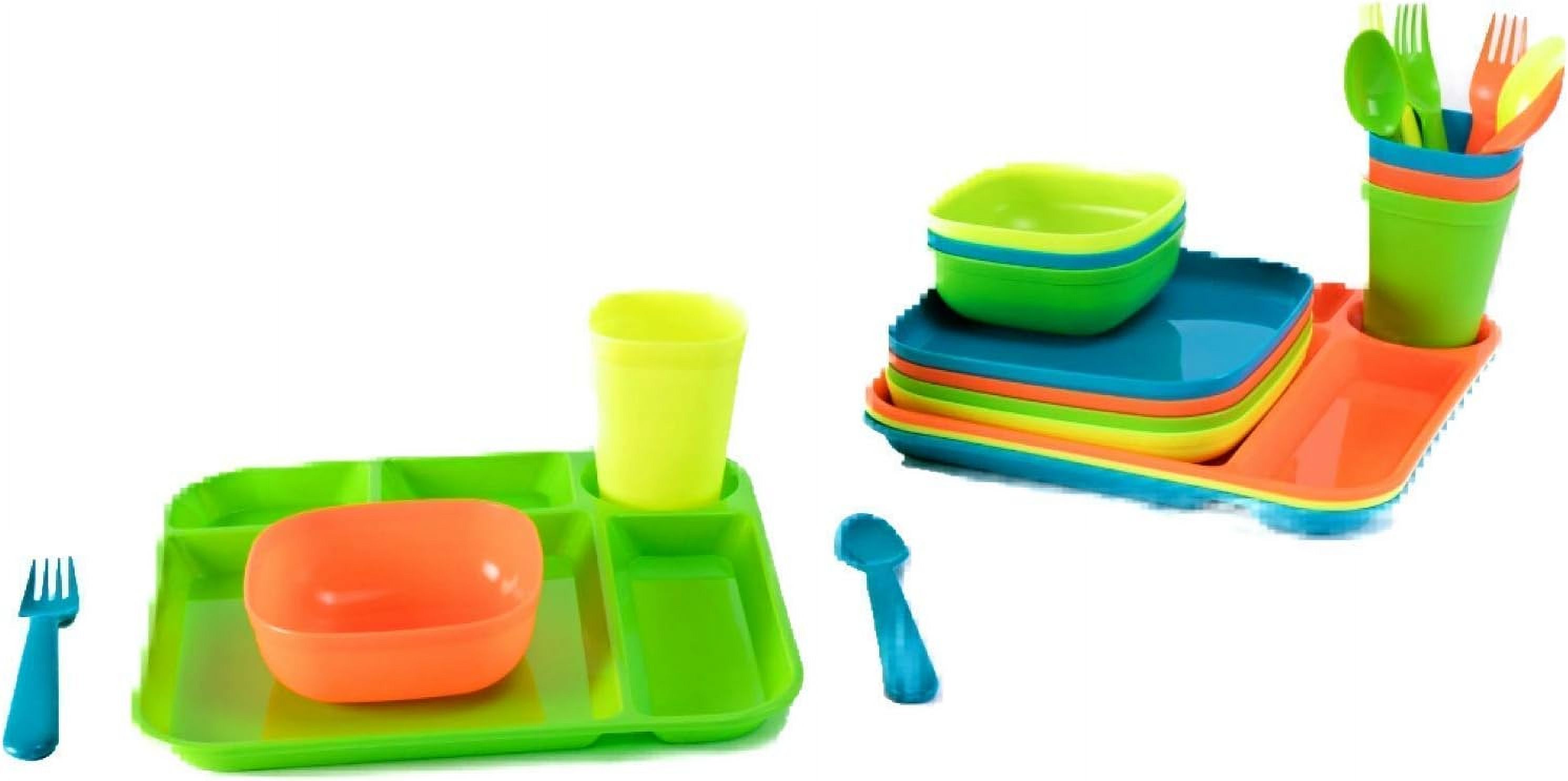 Your Zone Plastic Dinnerware Set of 424 Piece Kids Dinnerware Set
