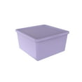 Your Zone Medium Plastic Stacking Storage Bin with Lid, Purple