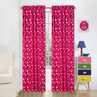 Your Zone Pink Ruffle Reversible Rod Pocket Blackout Curtain Panel, 37 x  84
