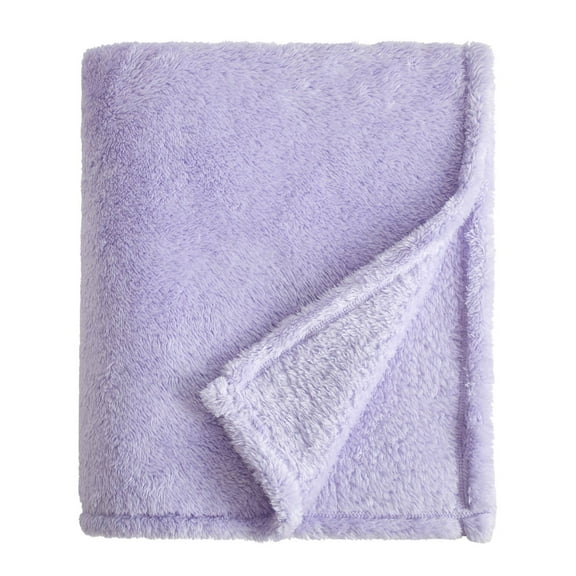 Your Zone Purple Oversized Fuzzy Throw Blanket for Kids, 72 x 50 inches