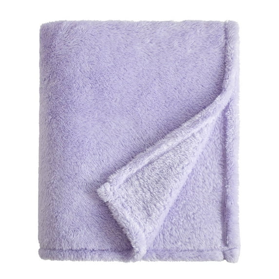 Your Zone Purple Oversized Fuzzy Throw Blanket for Kids, 72 x 50 inches