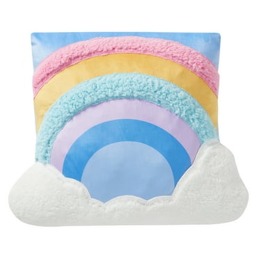 Your Zone Rainbow Snuggly Decorative Pillow, 18" x 18", Multicolor