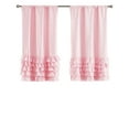 thumbnail image 1 of Your Zone Reversible Ruffle Blackout Curtain Panel, 1 Panel, Pink, 37" W x 54" L, 1 of 7