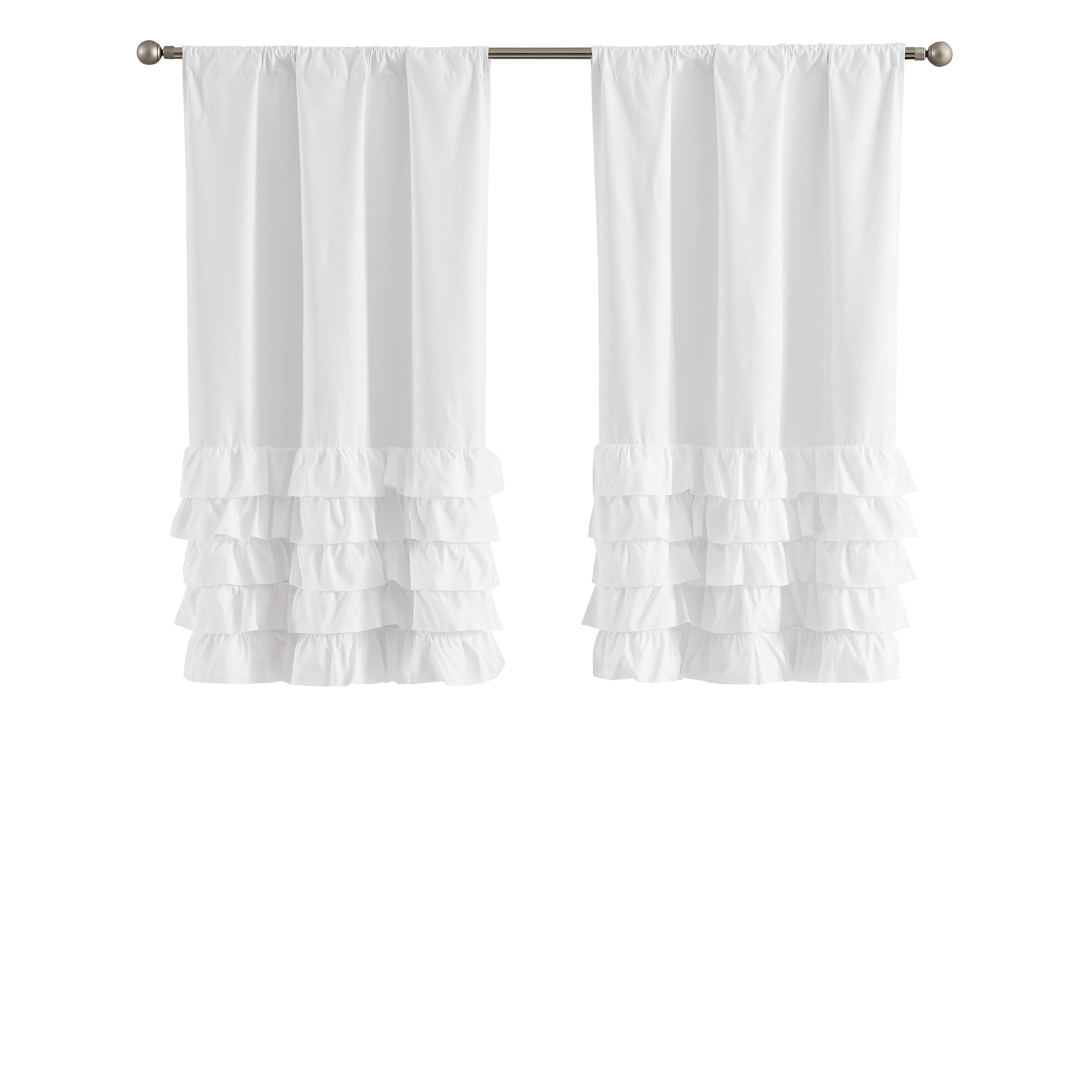 Your Zone Reversible Ruffle Blackout Curtain Panel, 1 Panel, White, 37" W x 54" L