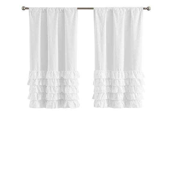 Your Zone Reversible Ruffle Blackout Curtain Panel, 1 Panel, White, 37" W x 54" L
