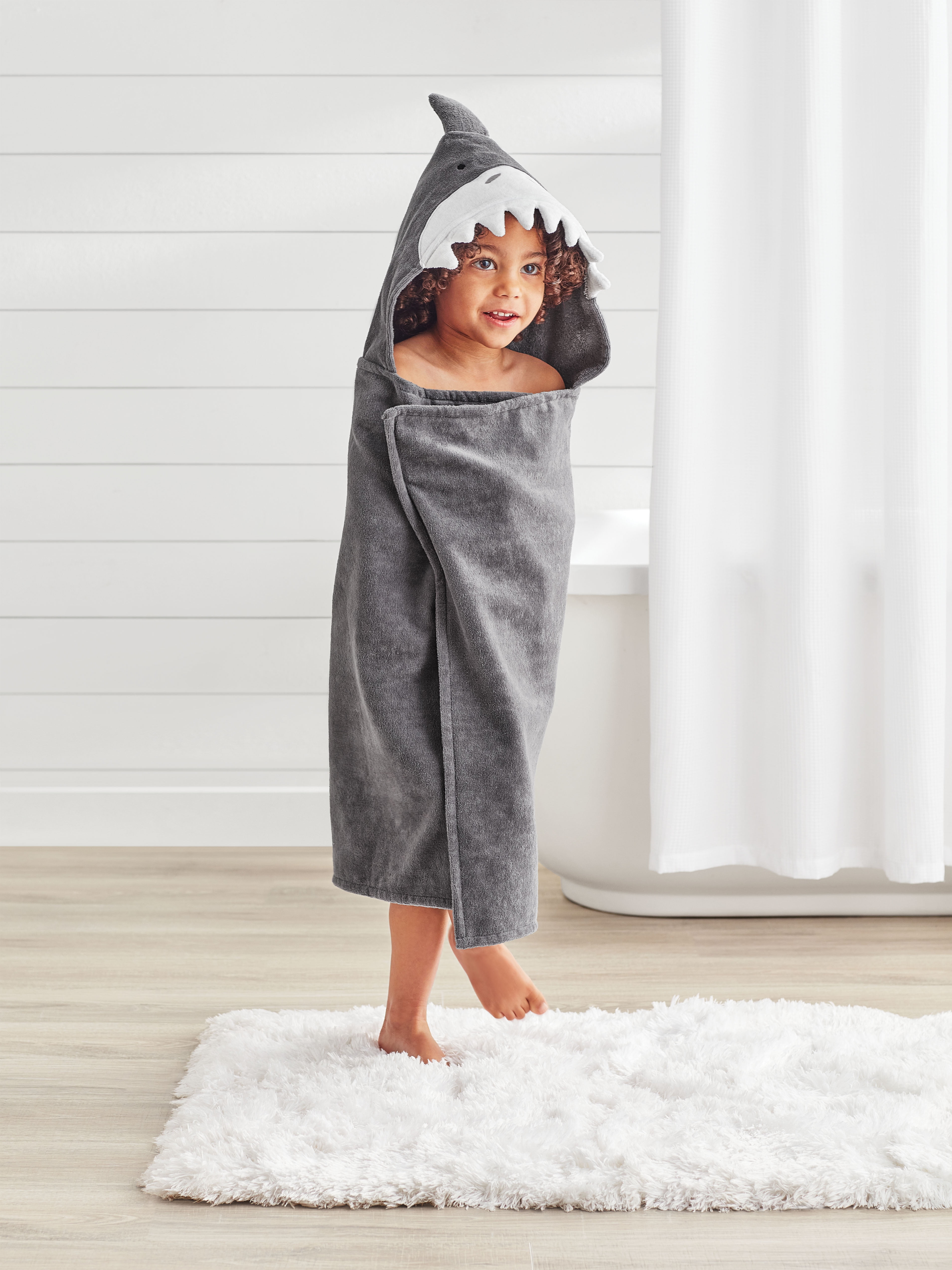 Your Zone Kids Blue Shark Cotton Hooded Towel