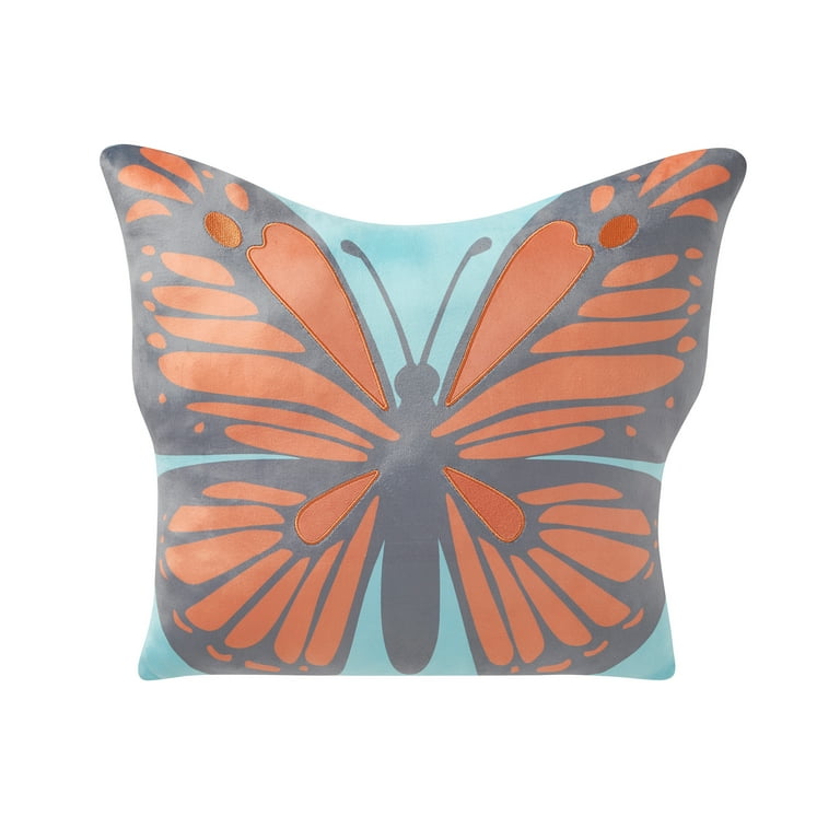 Your Zone Snuggly Pillow Butterfly 18 x 18 Multicolor Decorative Walmart