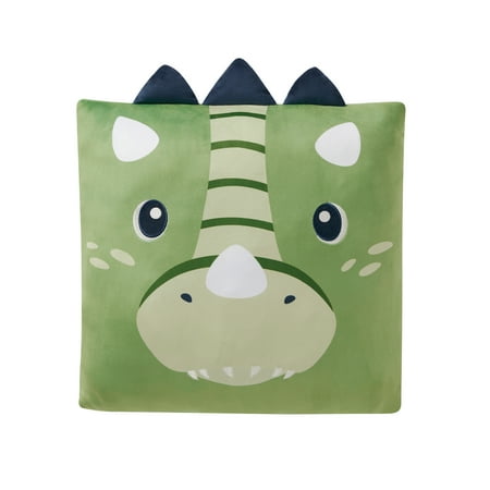 Your Zone Snuggly Pillow, Dino, Decorative, 18" x 18", Multicolor