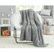 Your Zone Soft, Gray, Oversized, Fuzzy Throw Blanket for Kids, 72 x 50 inches