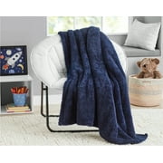 Your Zone Soft, Navy Blue, Oversized, Fuzzy, Throw Blanket for Kids, 72 x 50 inches