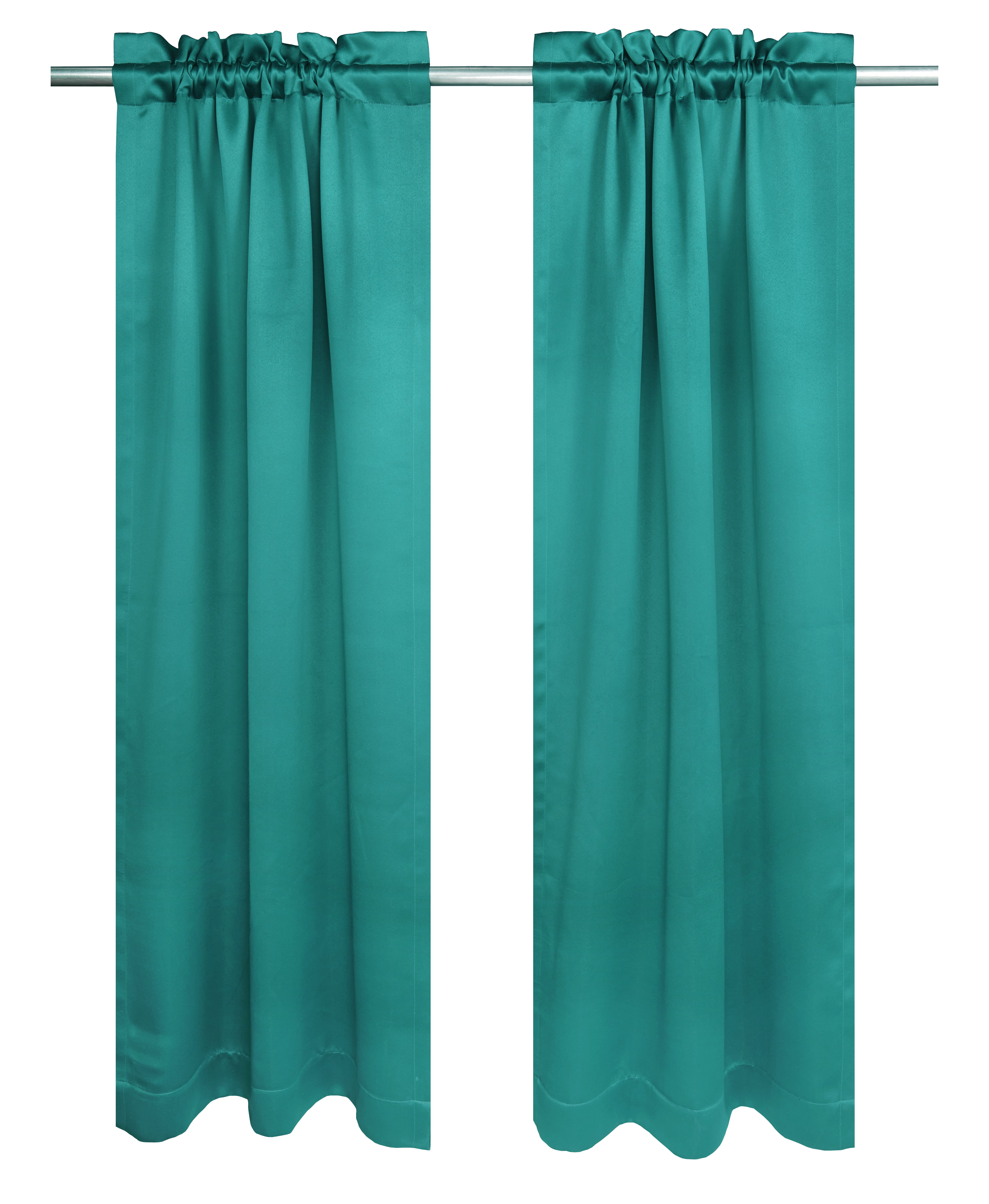 Mint Polyester Blackout Rod Pocket Curtain Panels, 63" x 30"