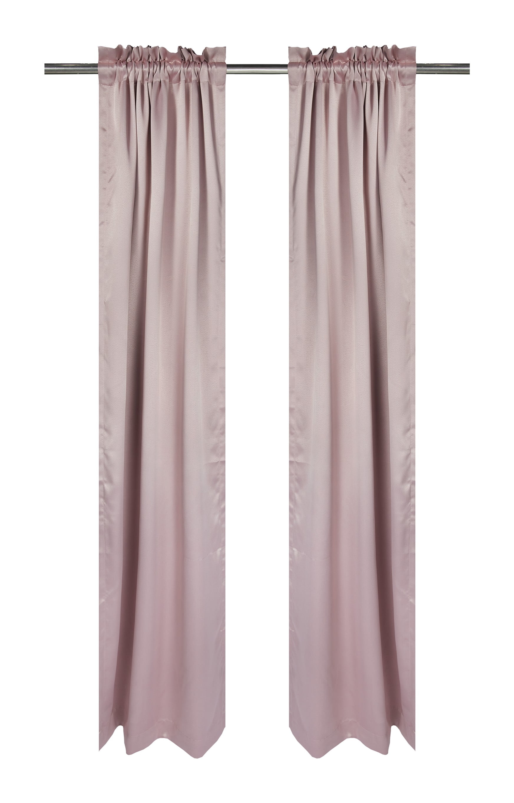 Pink Polyester Blackout Rod Pocket Curtain Panels for Kids, 84" Length