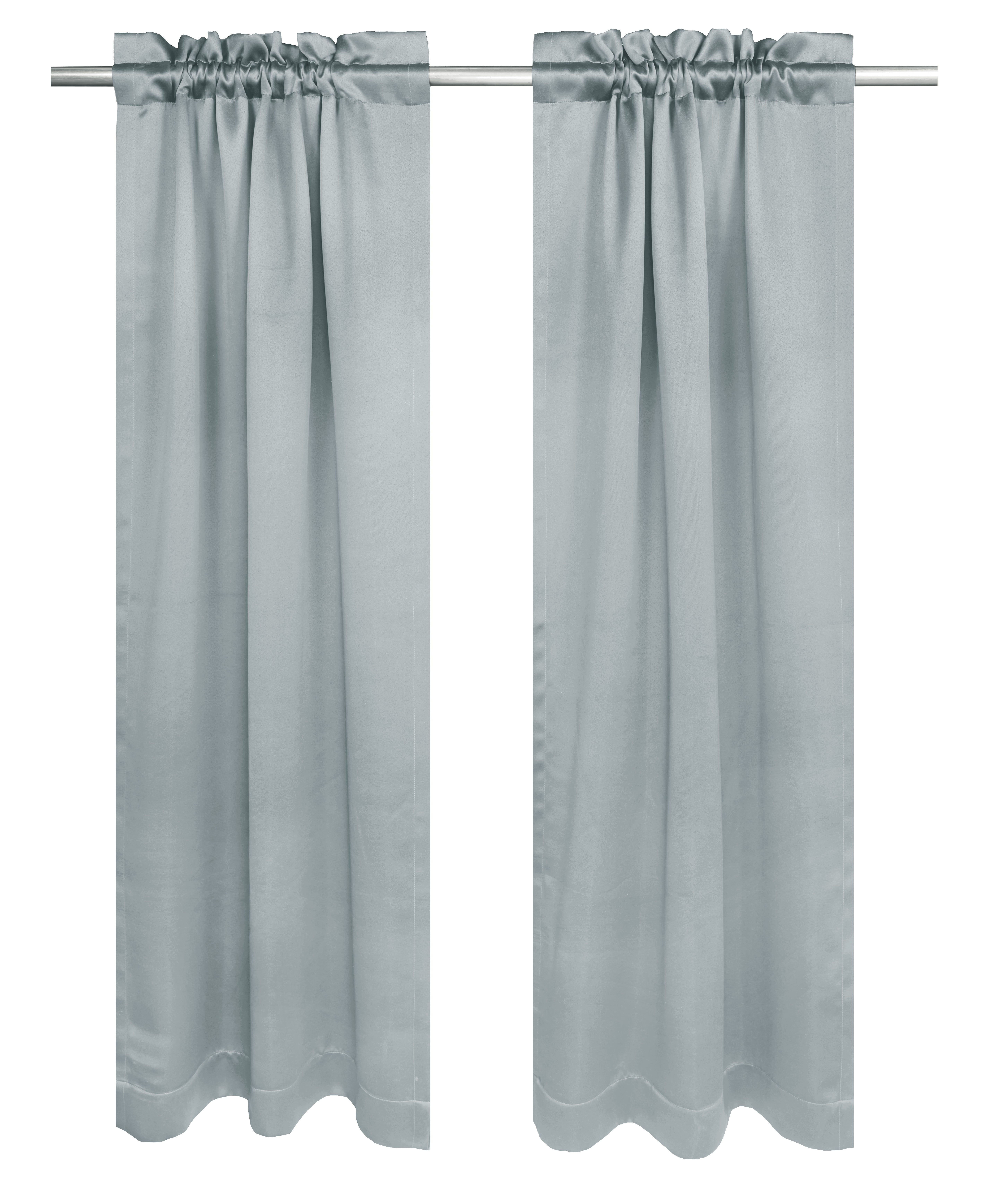 Your Zone Solid Blackout Curtain Panel Pair, Set of 2, Soft Silver, 30" W x 63" L