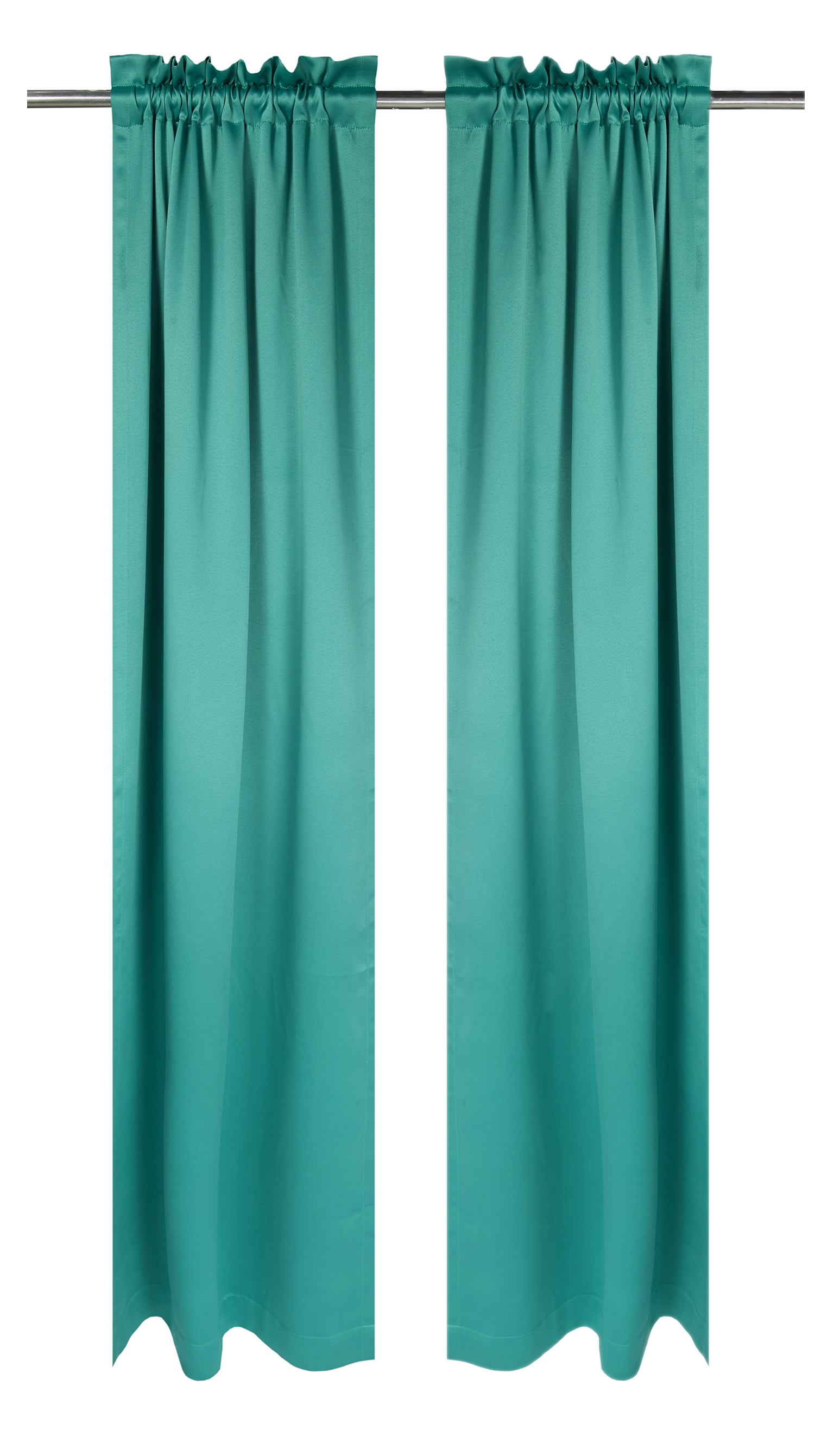 Your Zone Solid Blackout Curtain Panel Pair, Set of 2, Teal Moss, 30 in W x 84 in L