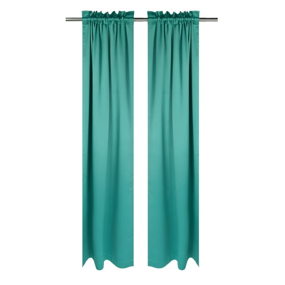 Your Zone Solid Blackout Curtain Panel Pair, Set of 2, Teal Moss, 30" W x 84" L