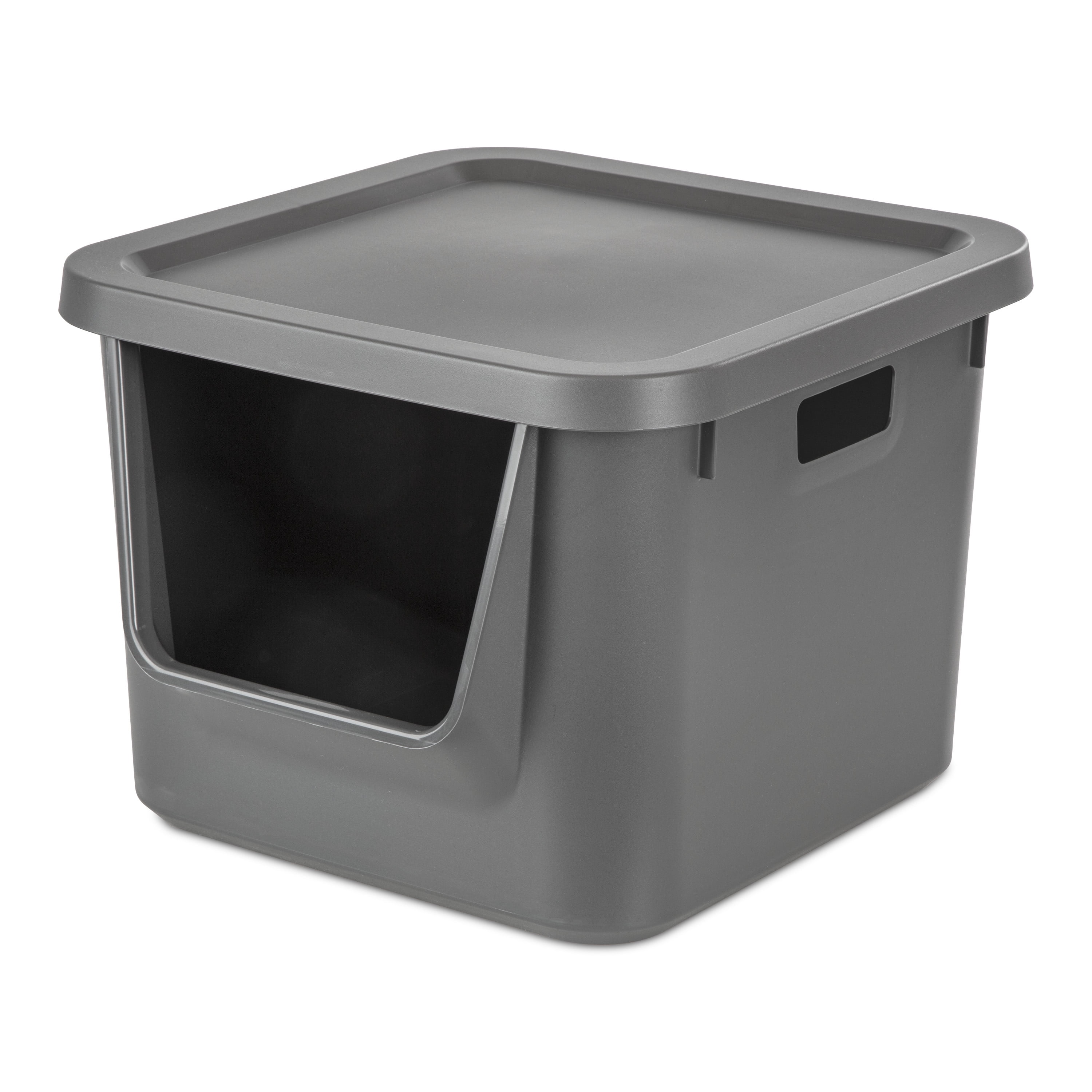 Your Zone Square Stacking Bin Plastic Gray Flannel Walmart