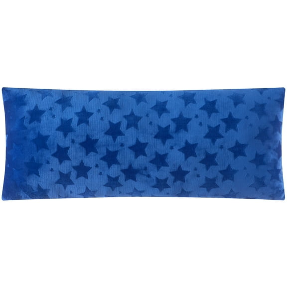 Your Zone Stadium Blue Embossed Star Plush Body Pillow, 19" x 48"