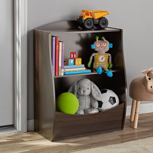 Your Zone Storage Bookcase with Toy Bin, Espresso