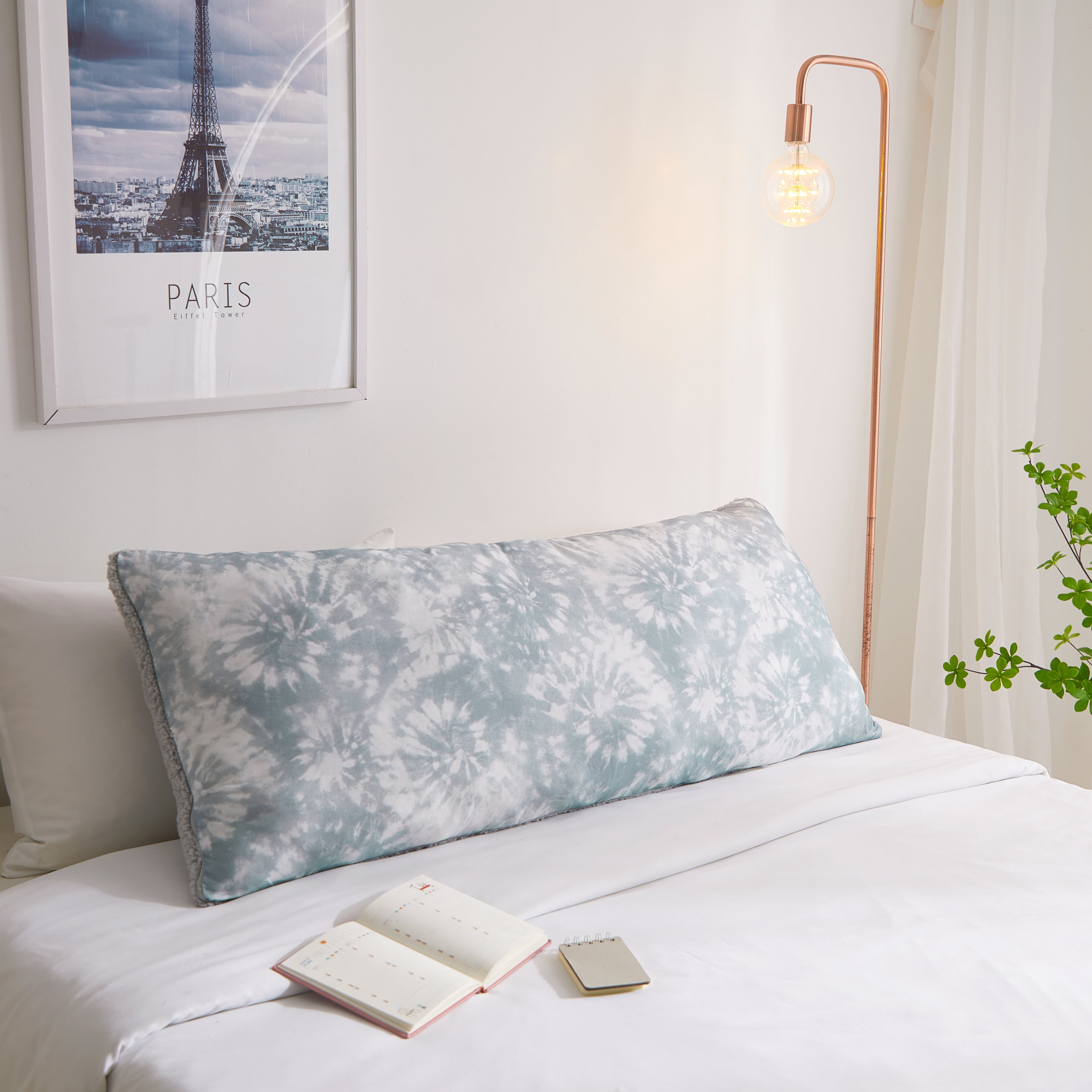 Your Zone Super Soft Grey Tie Dye Body Pillow, 20x 48