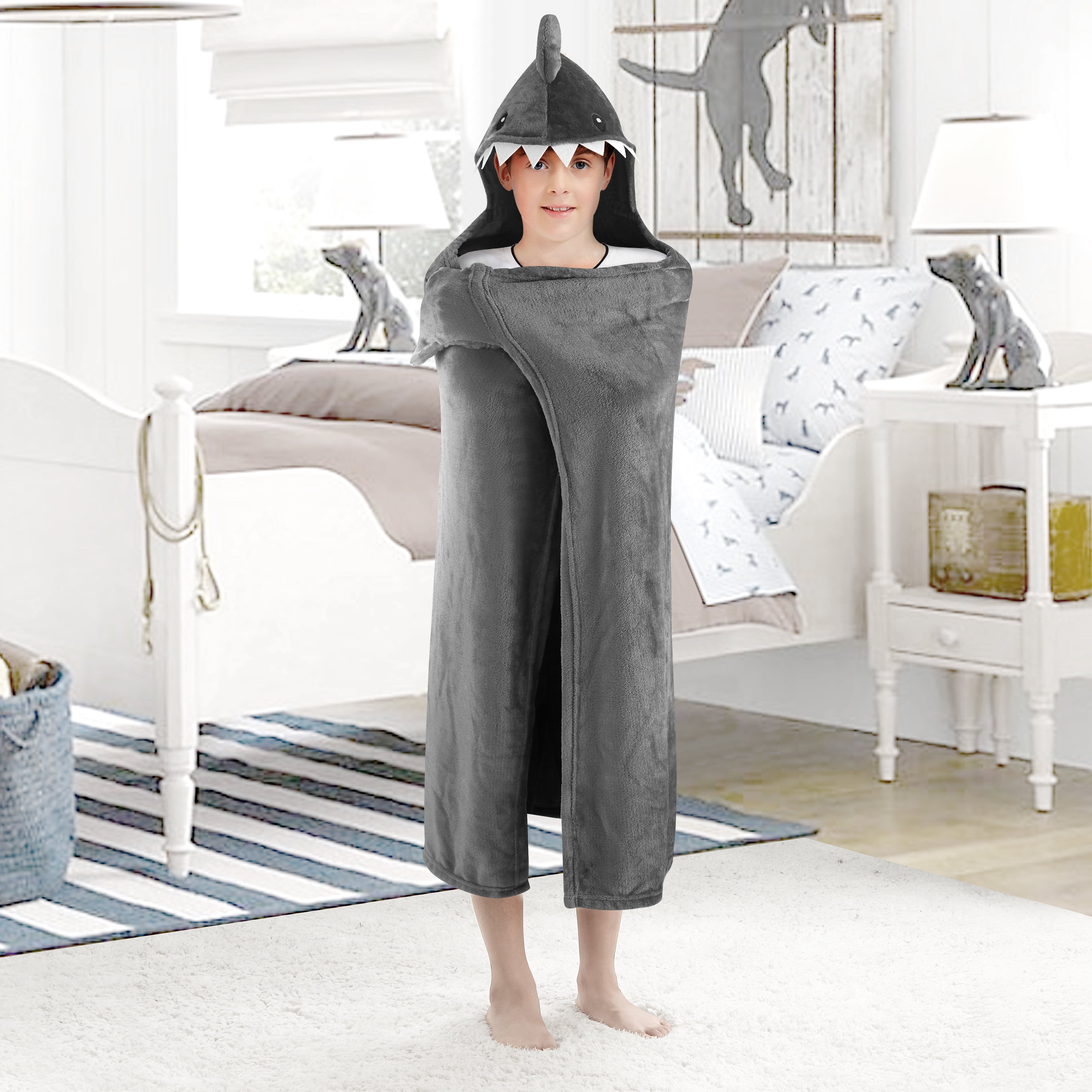 Hooded plush throw sale