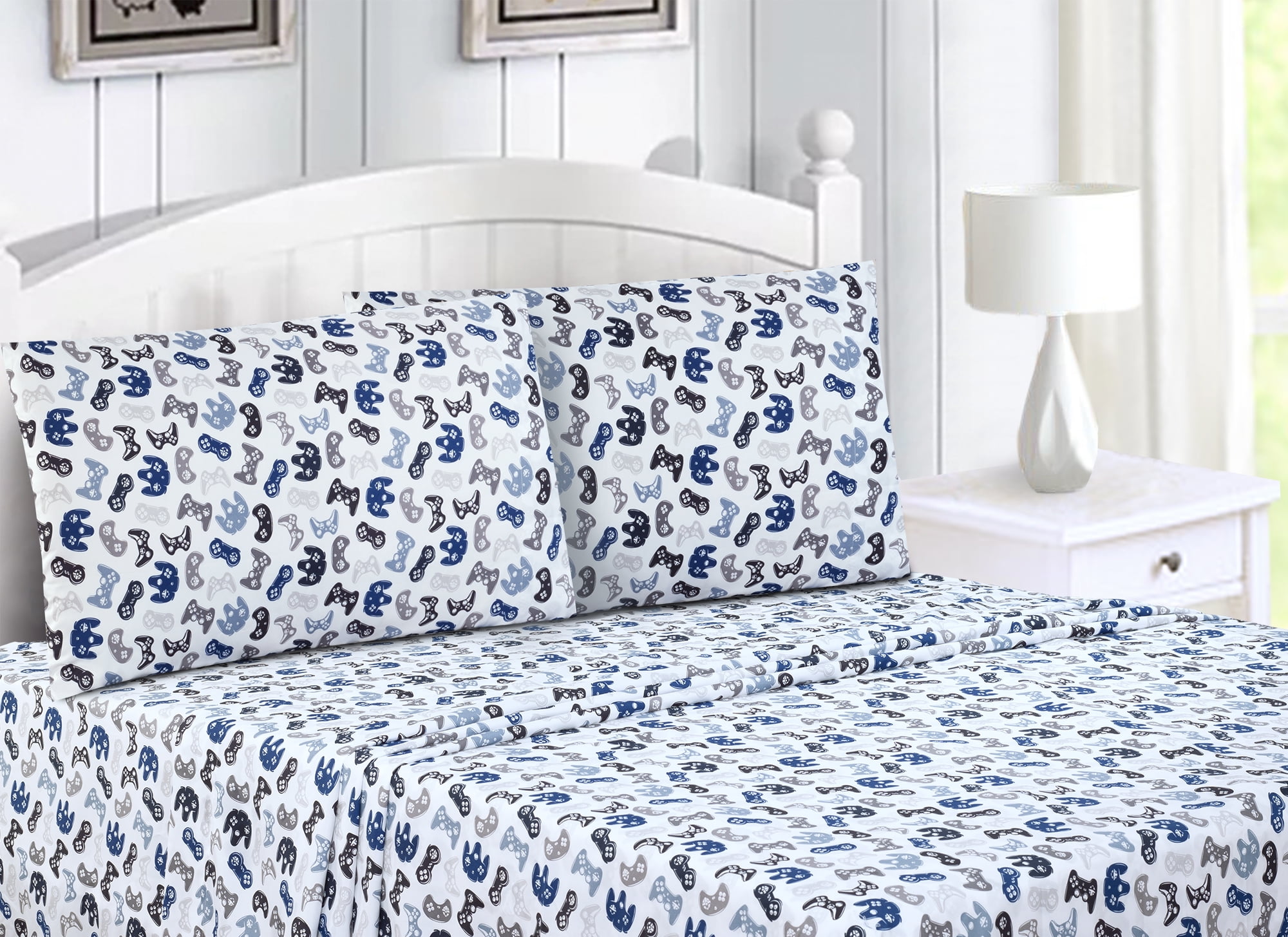 Your Zone Super Soft Multicolor Controller Sheet Set, Full, 4pc, Machine Wash, 100 Polyester