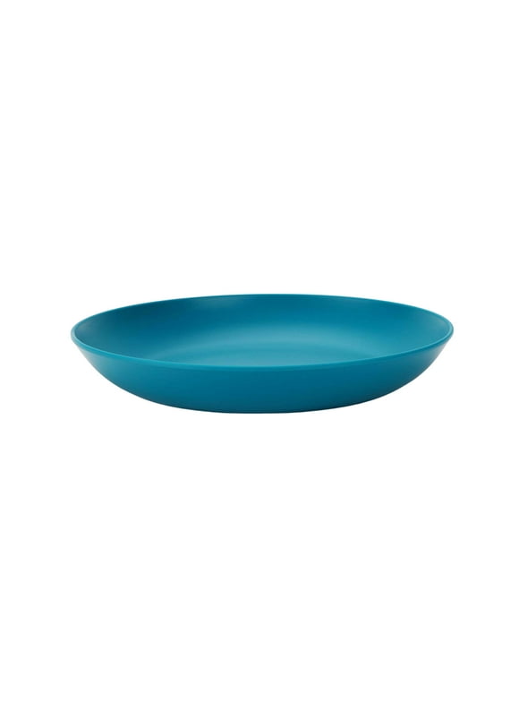 Your Zone Teal Plastic Round Plate, Single Piece