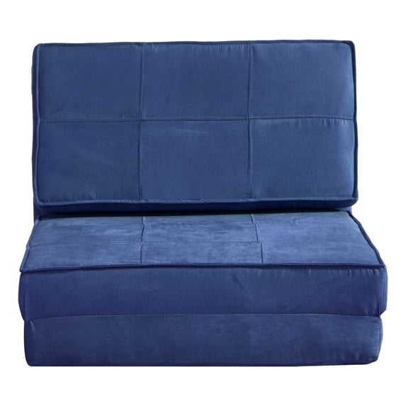 Room Revival Ultra Soft Suede 3 Position Convertible Flip Lounge Chair, Blue