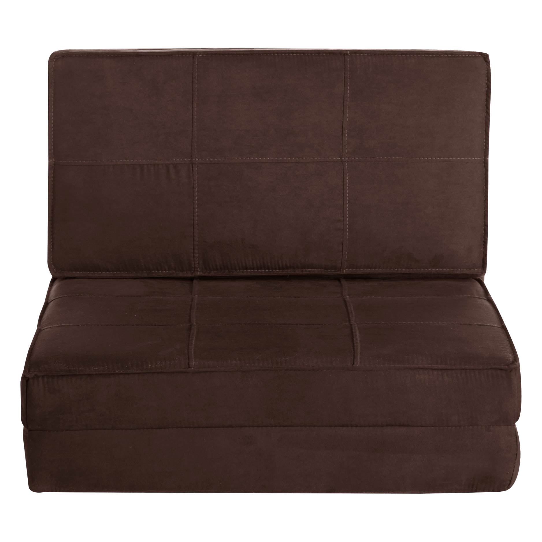 Room Revival Ultra Soft Suede 3 Position Convertible Flip Lounge Chair, Black
