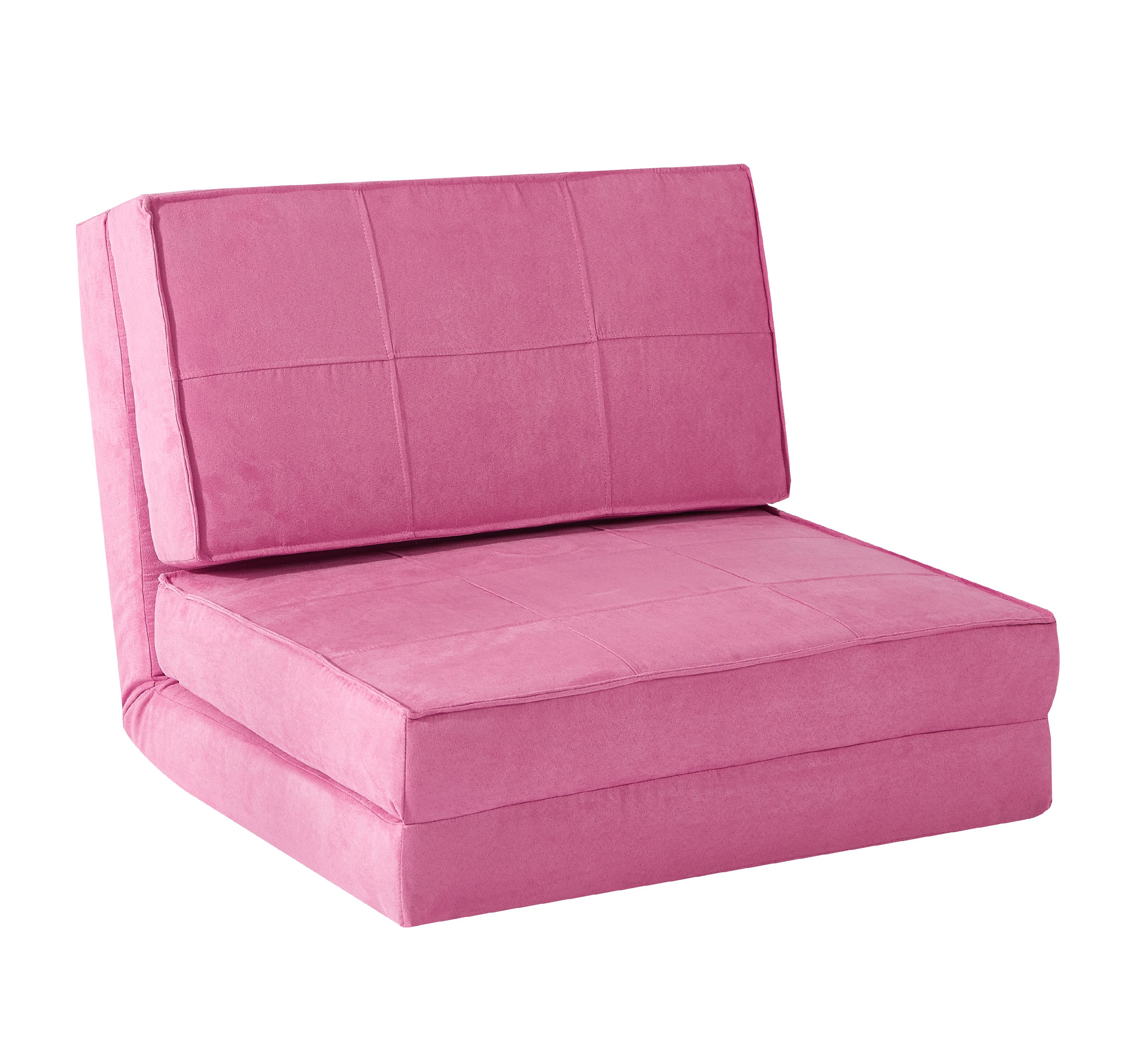 Your Zone Ultra Soft Suede 3 Position Convertible Flip Lounge Chair, Racy Pink - image 1 of 7