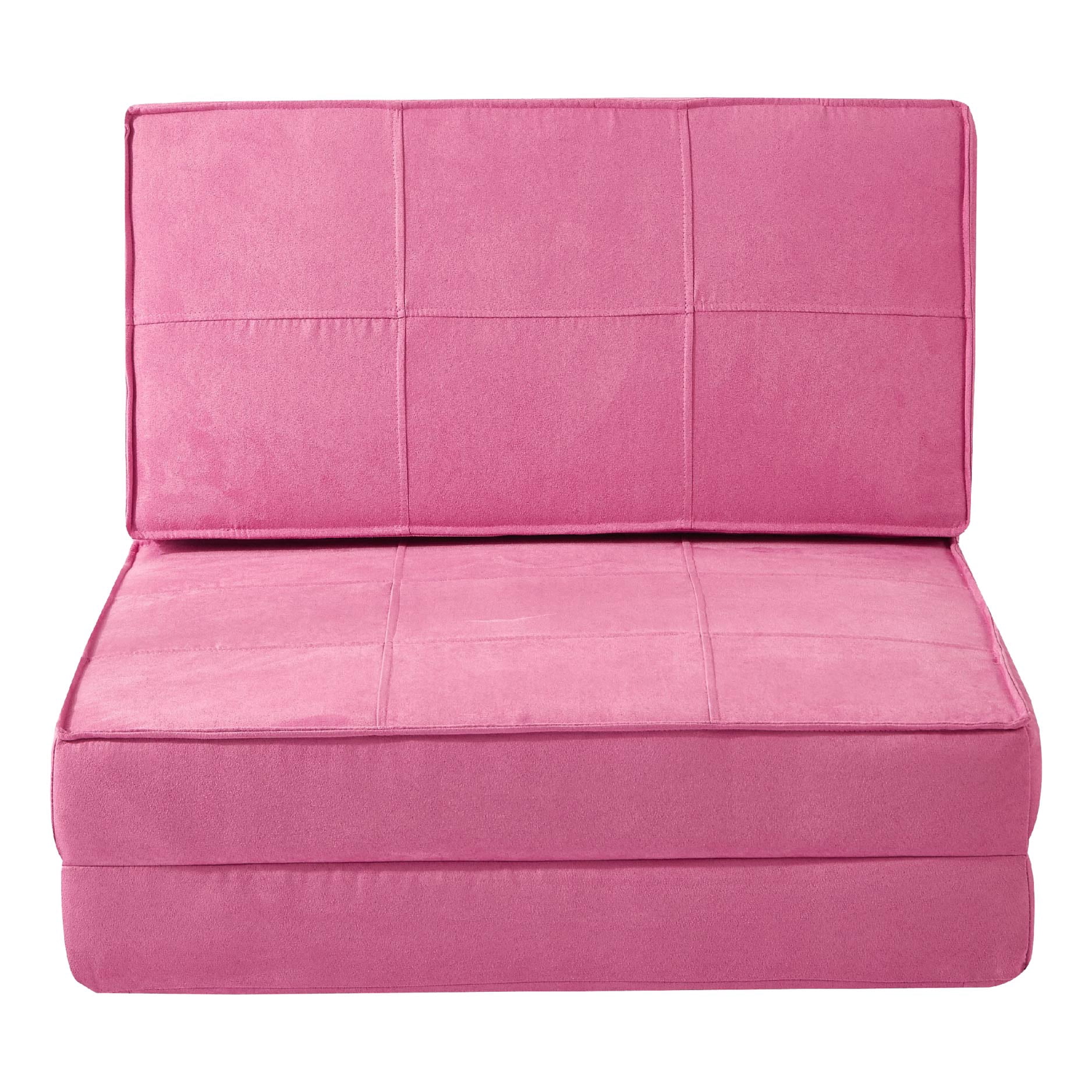 Room Revival Ultra Soft Suede 3 Position Convertible Flip Lounge Chair, Racy Pink