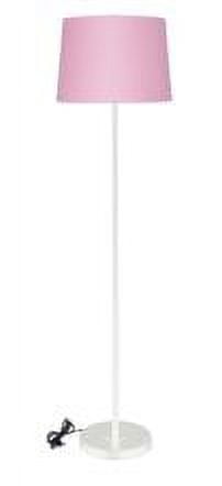 Your Zone White Stick Floor Lamp with Pink Shade