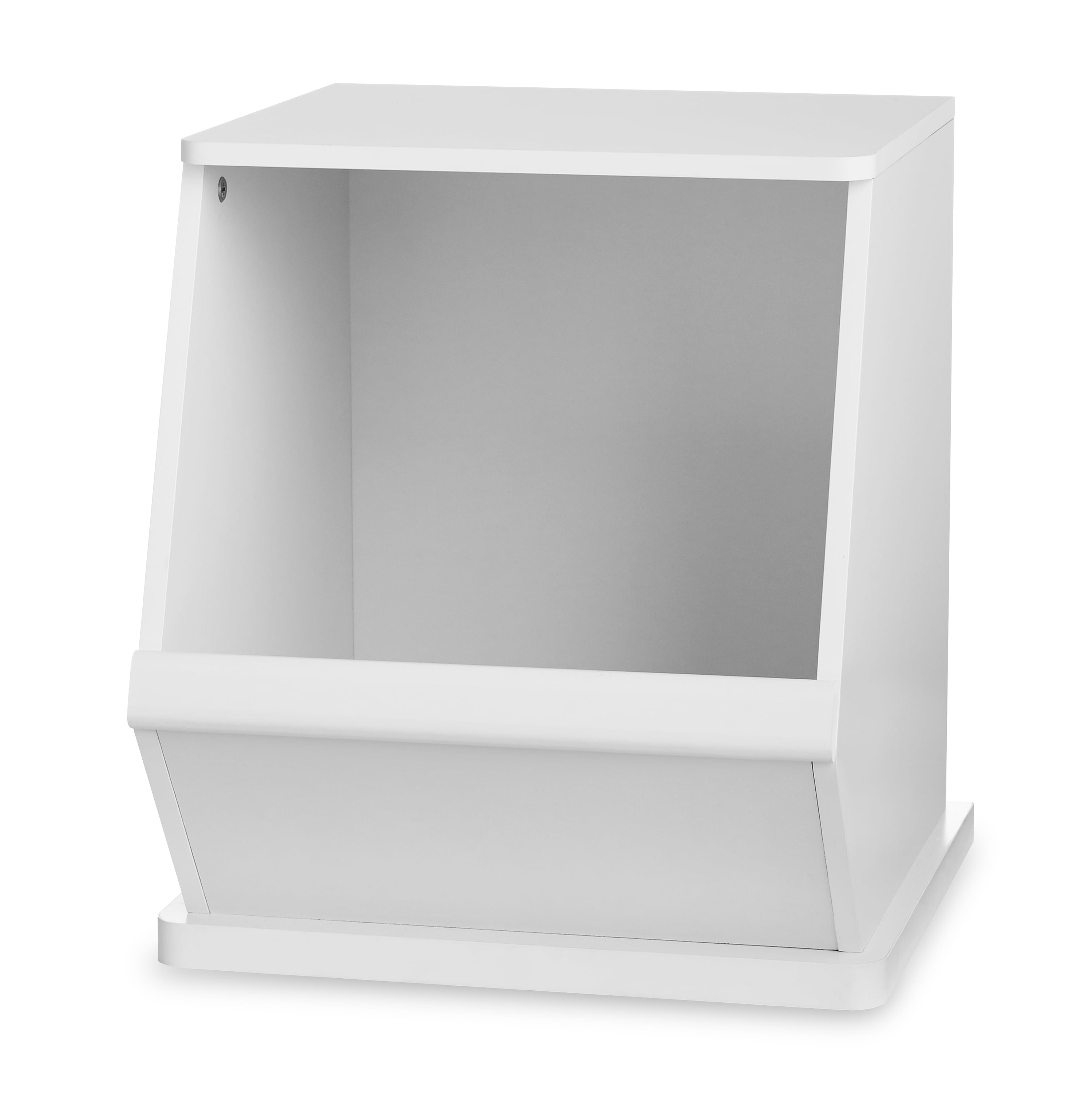 Your Zone White Toy Box Stackable Storage Bin, White