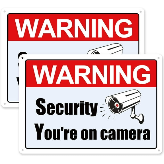 Your on Camera Signs - Warning The Owner Of This Property Sign - 24 Hour Video Surveillance Sign Rust Free Aluminum 10 x 7 Inch 3 Pack