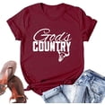 thumbnail image 1 of YourTops God's Country T-Shirt Graphic Shirt (US XL, 1-Wine Red), 1 of 2