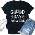 thumbnail image 1 of YourTops Women Good Day for A Ride Shirt Bicycle Tshirt (US S, 2-Black), 1 of 2