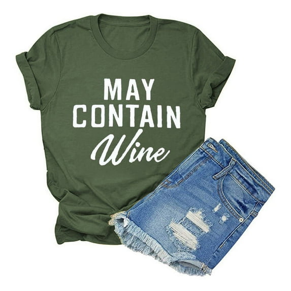YourTops Women May Contain Wine T-Shirt