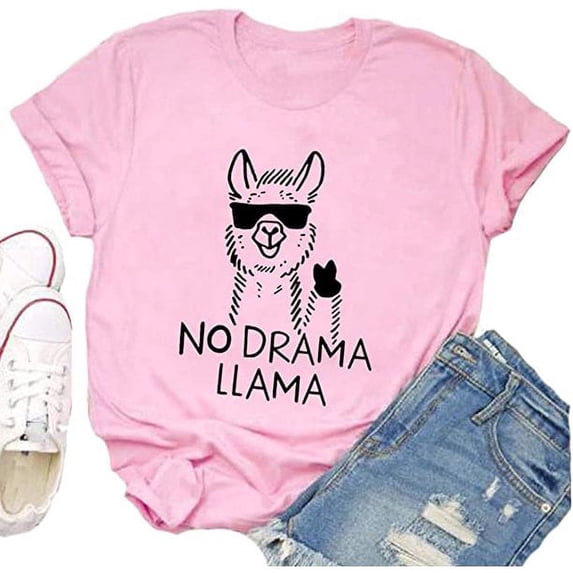 YourTops Women No Drama Llama T-Shirt