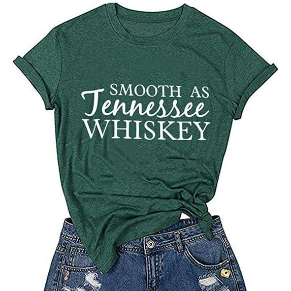 YourTops Women Smooth As Tennessee Whiskey T-Shirt (L, Green)