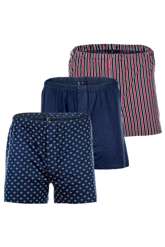Men Boxer Shorts Cotton Blue Xl