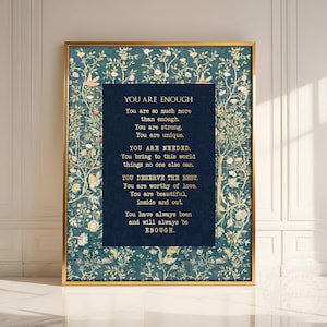 Youre Enough Gold Quote Poster, 8x12 UNFRAMED