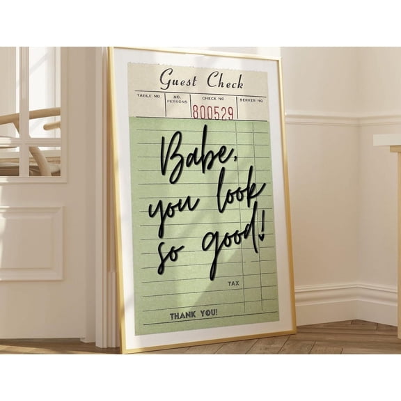 Youre Like Really Pretty Guest Check Poster Dorm Decor Wall Art Retro Art Teen Girl Decor Unique Wall Art Dopamine Decor Art Modern Wall Decor Wall Art