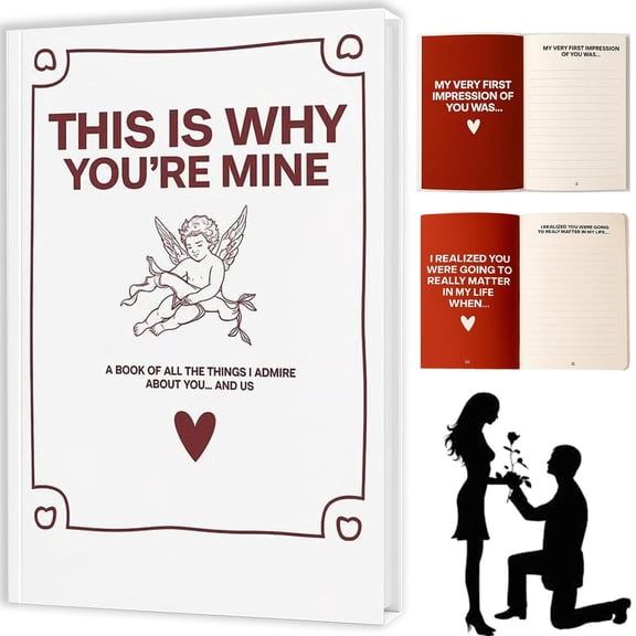 This Is Why Youre Mine: A Couples Love Story Journal, Romantic Gifts for Valentines Day, Wedding, Engagement and Anniversary, Unique Gift Ideas, 8.3" x 5.5", Makeup Organizer