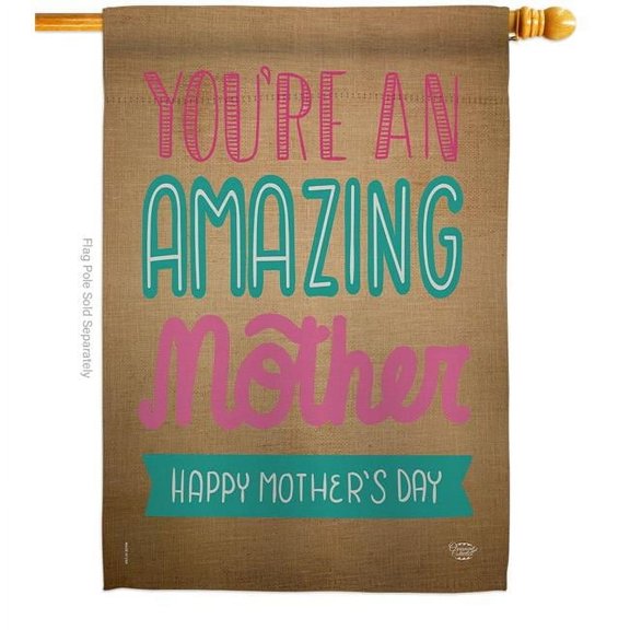 Youre an Amazing Mother Family Day 28 x 40 in. Double-Sided Decorative Vertical House Flags for Decoration Banner Garden Yard Gift