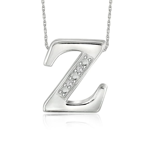 Yours Truly Diamond Accent Sterling Silver Initial Necklace
