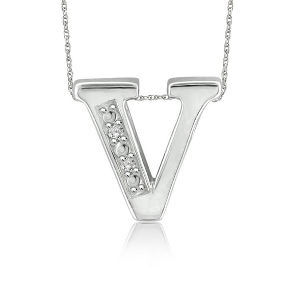 Yours Truly Diamond Accent Sterling Silver Initial Necklace