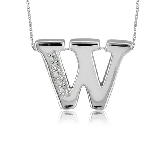 Yours Truly Diamond Accent Sterling Silver Initial Necklace