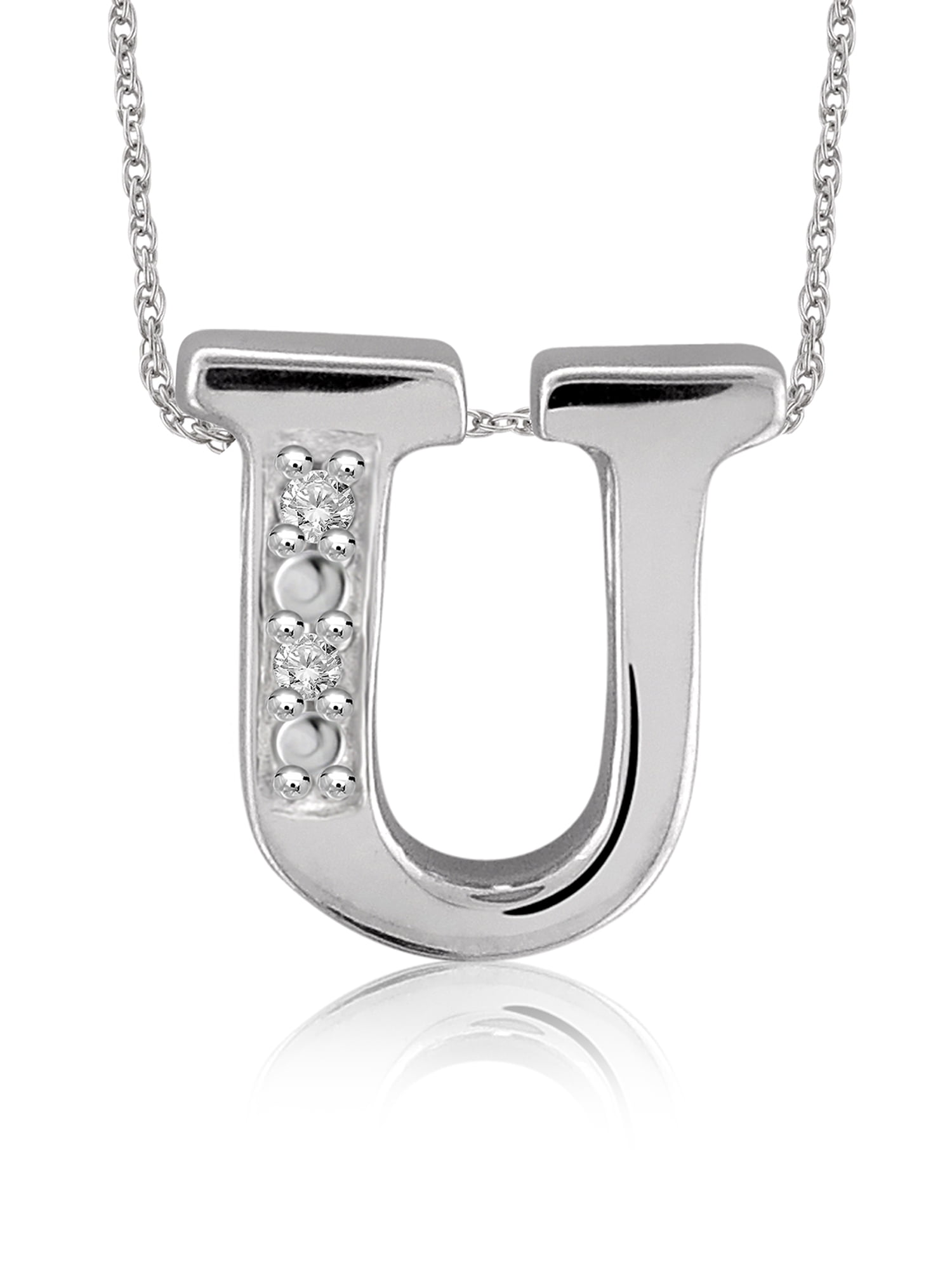 Yours Truly Diamond Accent Sterling Silver Initial Necklace