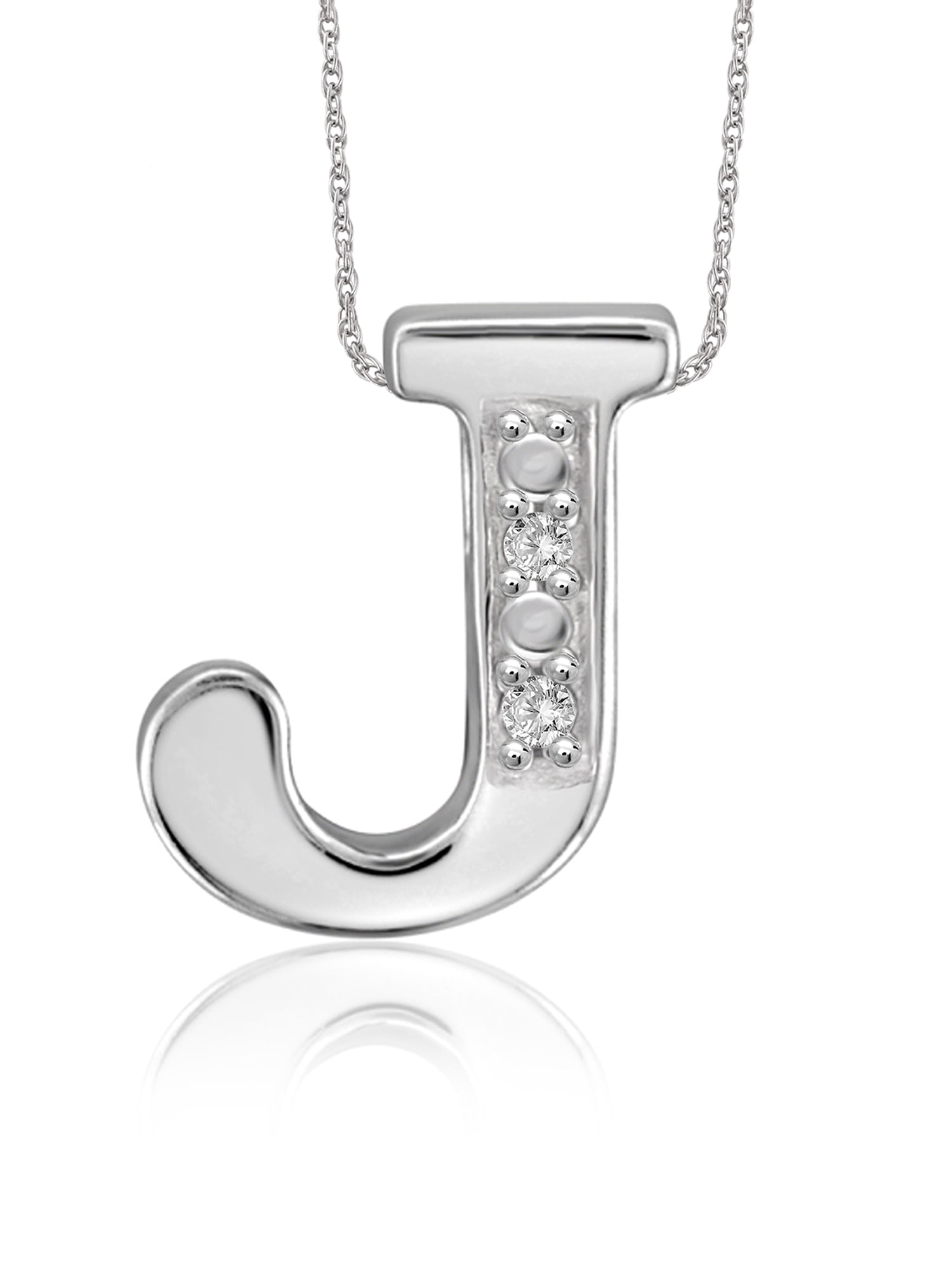 Yours Truly Diamond Accent Sterling Silver Initial Necklace