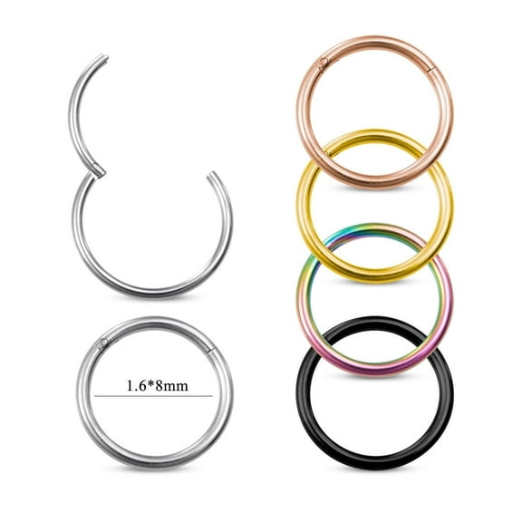 Yoursfs 18 Gauge Nose Rings, Stainless Steel Lip Rings, Tongue Rings, Eyebrow Rings, Ear Piercing Septum Jewelry, 5 Piece Mixed Colors Set