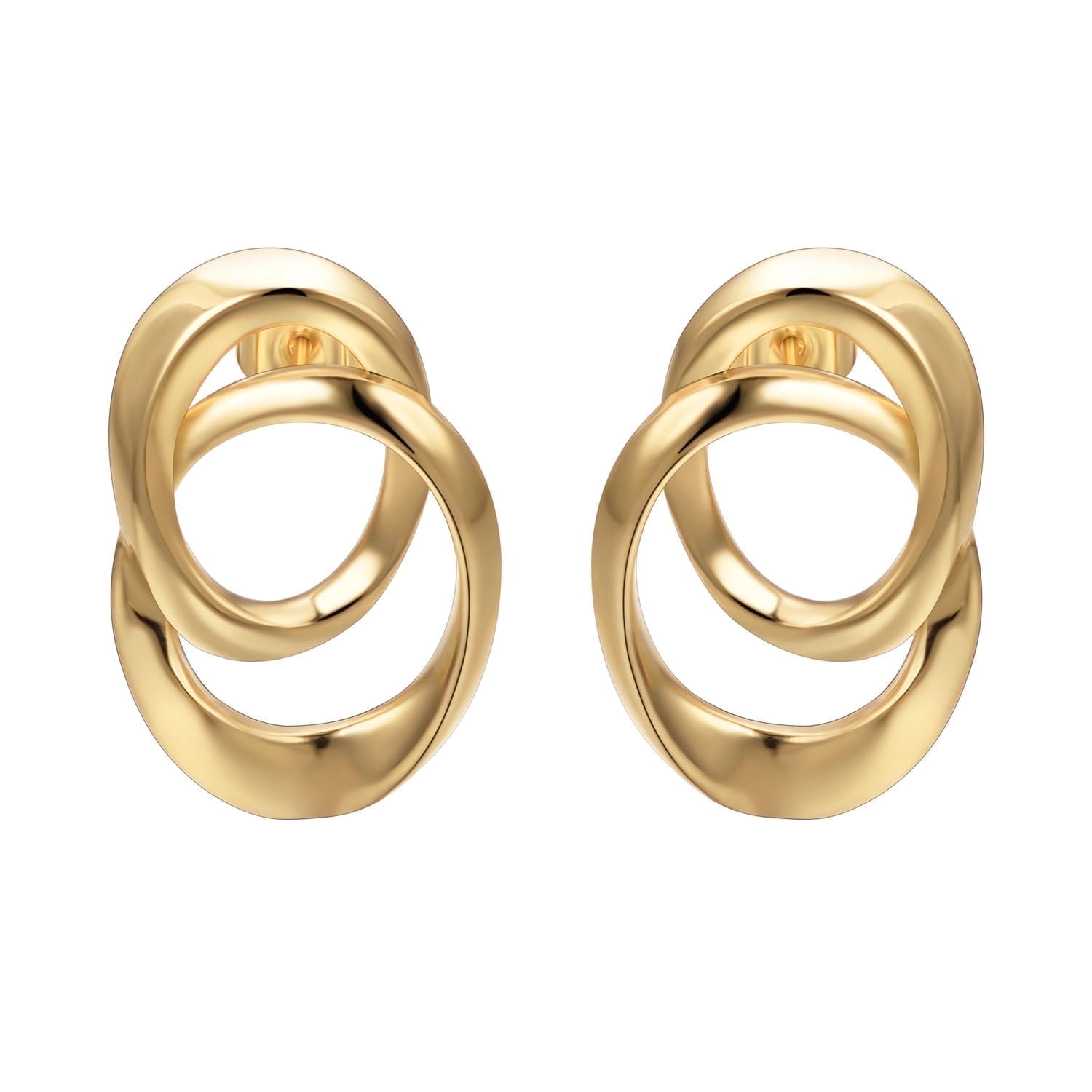 Elegant Fashion Hoop Earrings Elegant Sapphire & Diamond Hoop Earrings in 18k Yellow Gold  main image 4